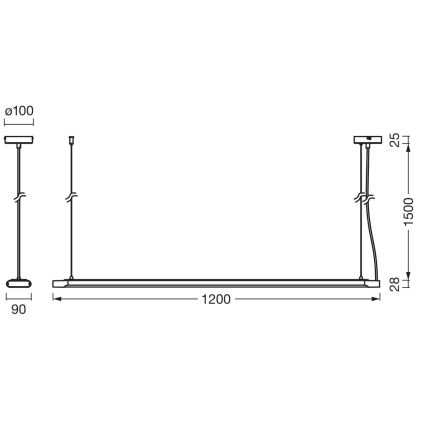 Ledvance - Ρυθμιζόμενο κρεμαστό φωτιστικό LED OFFICE LINE LED/40W/230V