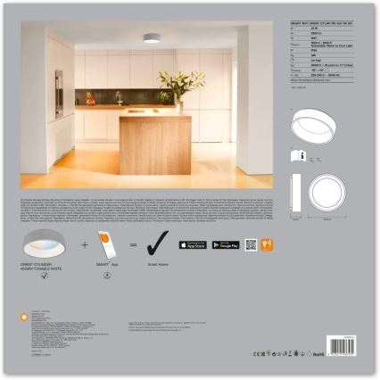 Ledvance - Ρυθμιζόμενο φωτιστικό SMART+ CYLINDER LED/26W/230V 3000K-6500K Wi-Fi