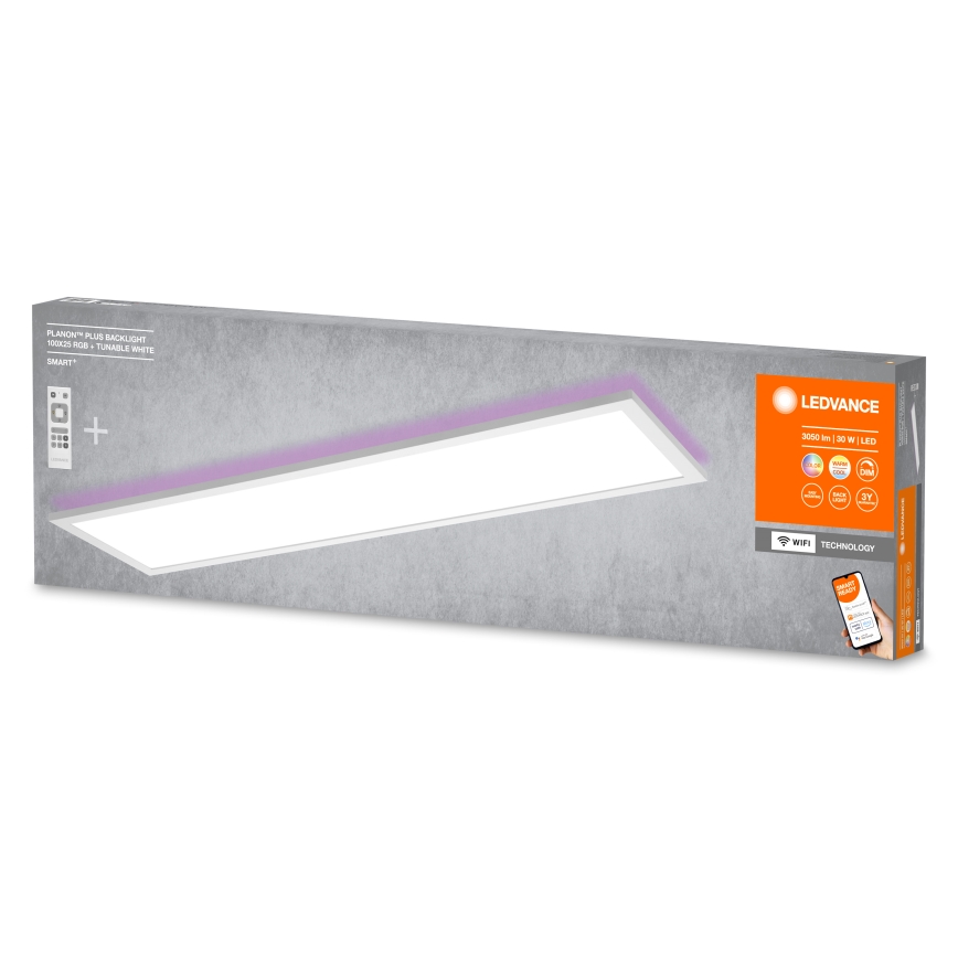 Ledvance - LED RGBW Ρυθμιζόμενο πάνελ SMART+ PLANON LED/30W/230V 3000-6500K Wi-Fi 100x25 cm + τηλεχειριστήριο