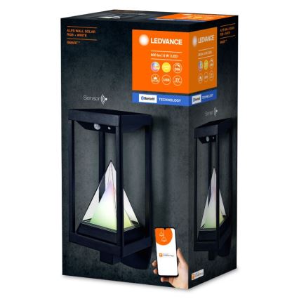 Ledvance - LED RGBW Ρυθμιζόμενο ηλιακό φωτιστικό τοίχου με αισθητήρα κίνησης και λυκόφωτος SMART+ ALPS LED/6W/3,7V 2200 mAh 3000K IP44