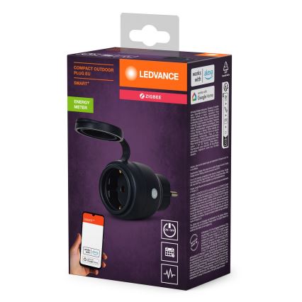 Ledvance - Smart Εξωτερικού χώρου πρίζα SMART+ 3680W/230V/Type F/SCHUKO 16A IP44 μαύρο