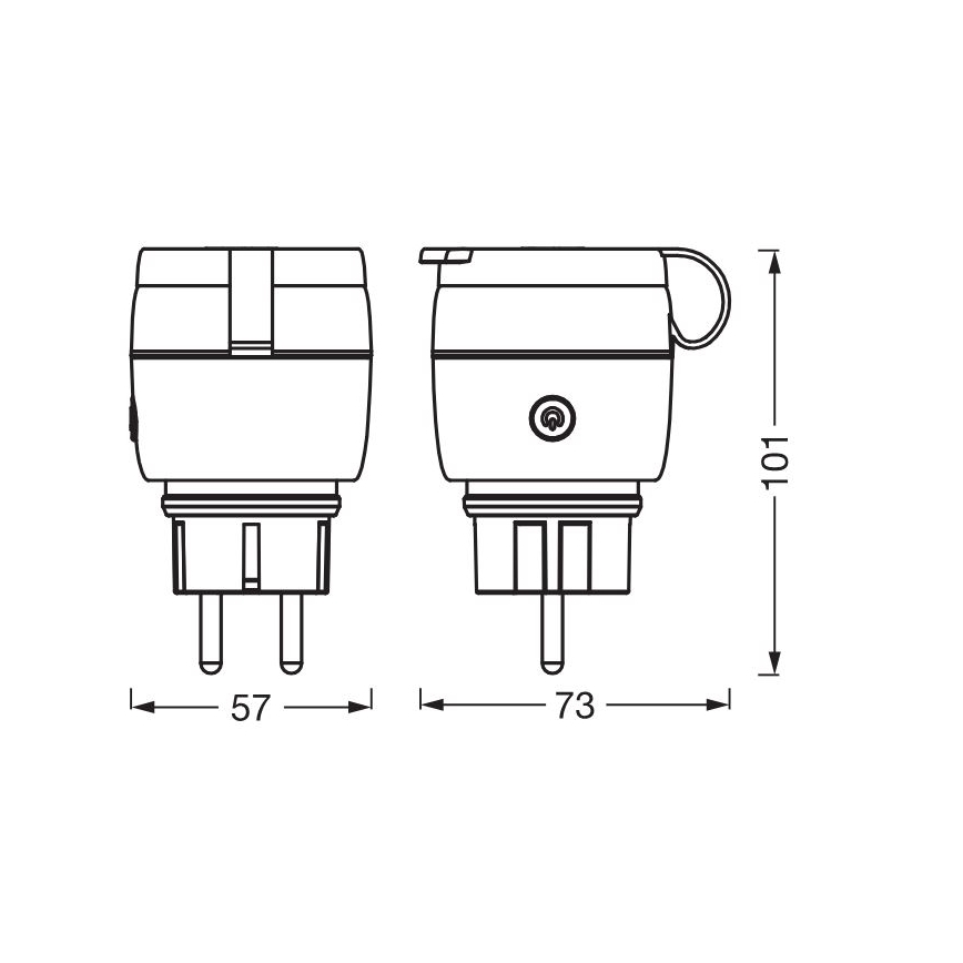 Ledvance - Smart Εξωτερικού χώρου πρίζα SMART+ 3680W/230V/Type F/SCHUKO 16A IP44 μαύρο