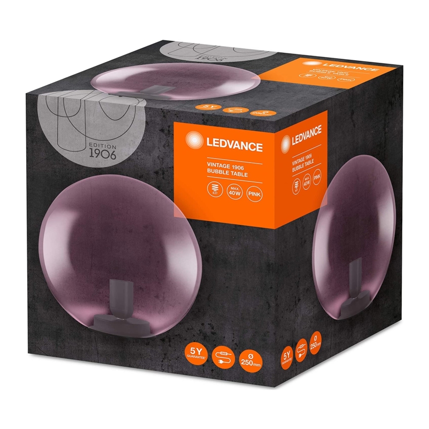 Ledvance - Επιτραπέζια λάμπα BUBBLE 1xE27/40W/230V ροζ