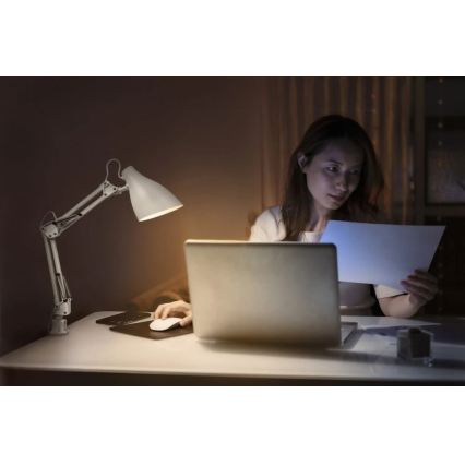 Ledvance - Επιτραπέζιο φωτιστικό με κλιπ PEAR 1xE27/11W/230V λευκό
