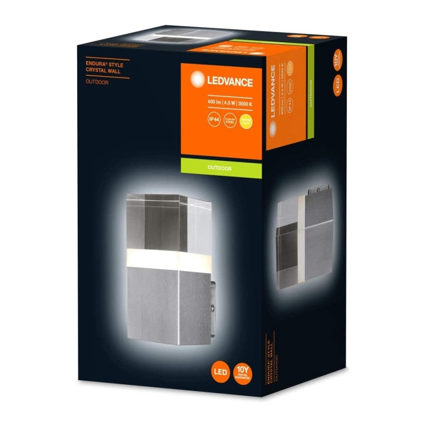Ledvance - Επιτοίχιο φωτιστικό εξωτερικού χώρου LED CRYSTAL LED/4,5W/230V IP44