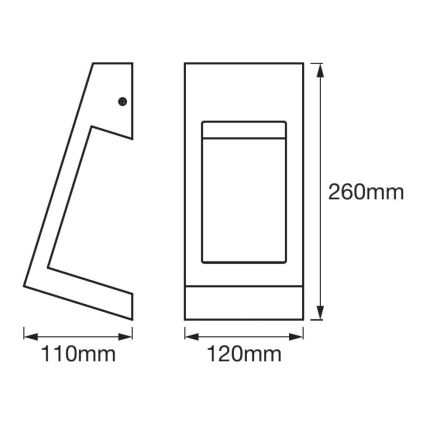 Ledvance - Επιτοίχιο φωτιστικό εξωτερικού χώρου LED EDGE LED/7W/230V IP44