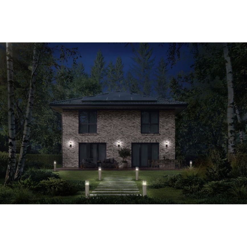 Ledvance - Εξωτερικό επιτοίχιο φωτιστικό με αισθητήρα EBRO 1xE27/20W/230V IP44