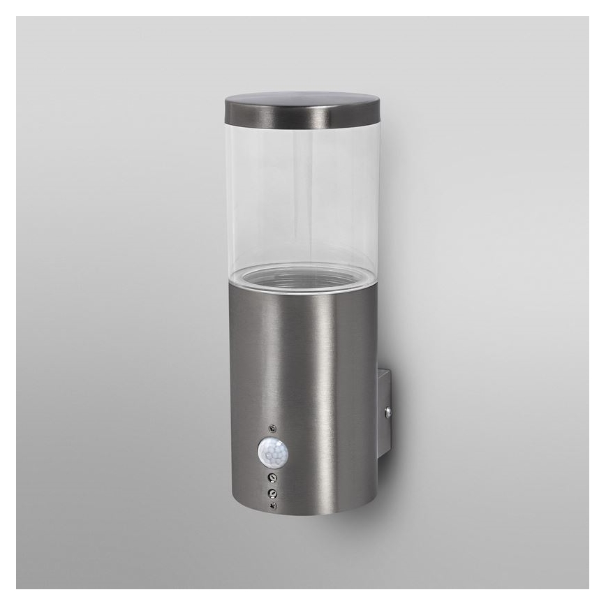 Ledvance - Εξωτερικό επιτοίχιο φωτιστικό με αισθητήρα EBRO 1xE27/20W/230V IP44