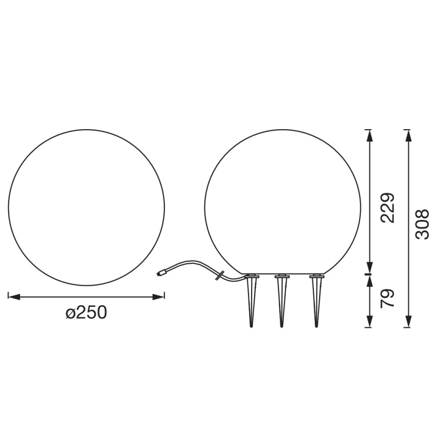 Ledvance - Εξωτερικό φωτιστικό LED ENDURA HYBRID BALL LED/2W/12V IP44