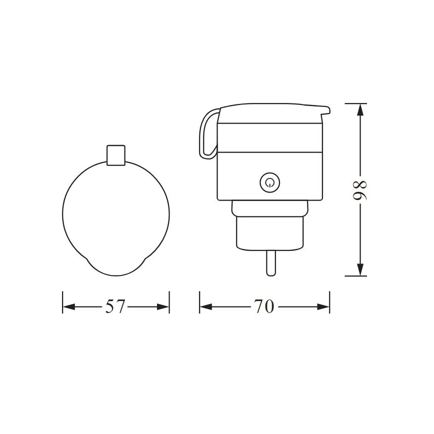 Ledvance - Έξυπνη πρίζα εξωτερικού χώρου SMART+ PLUG 3680W IP44
