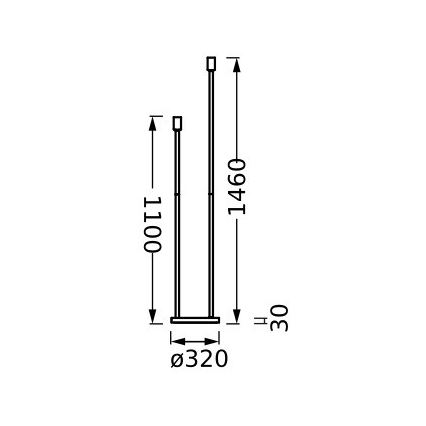 Ledvance - Βάση λάμπας DECOR STICK 2xE27/40W/230V ανθρακί