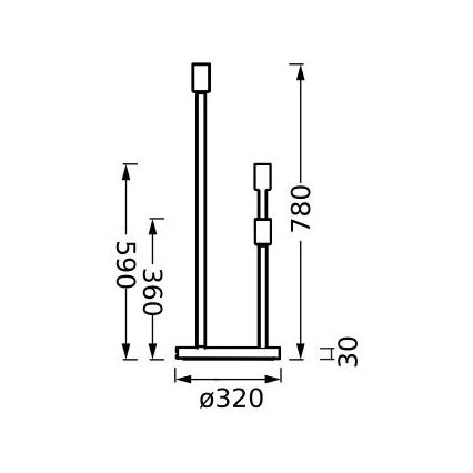 Ledvance - Βάση λάμπας DECOR STICK 3xE27/40W/230V ανθρακί