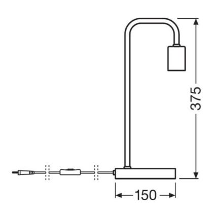 Ledvance - Επιδαπέδια λάμπα PIPE 1xE27/40W/230V