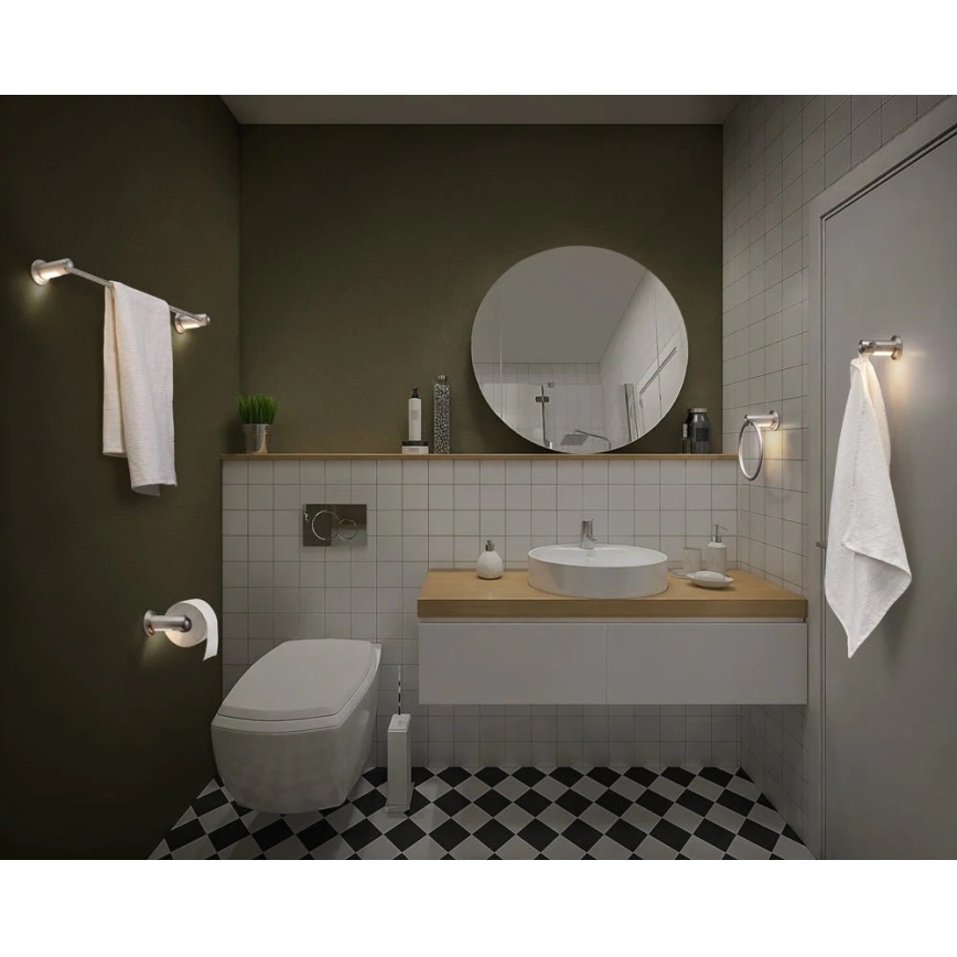 Ledvance - Επιτοίχια κρεμάστρα μπάνιου με LED φωτισμό IP44 3xAAA