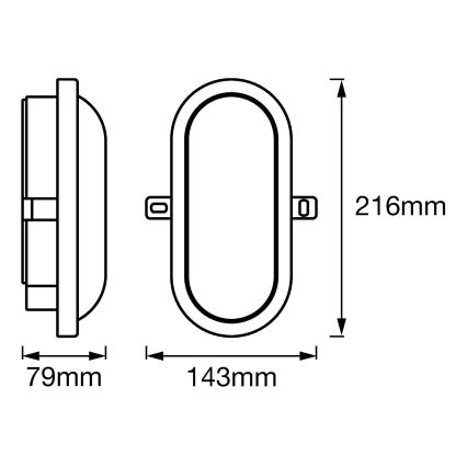 Ledvance - Επιτοίχιο φωτιστικό εξωτερικού χώρου LED BULKHEAD LED/11W/230V IP54 μαύρο