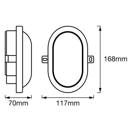 Ledvance - Επιτοίχιο φωτιστικό εξωτερικού χώρου LED BULKHEAD LED/6W/230V IP54 μαύρο