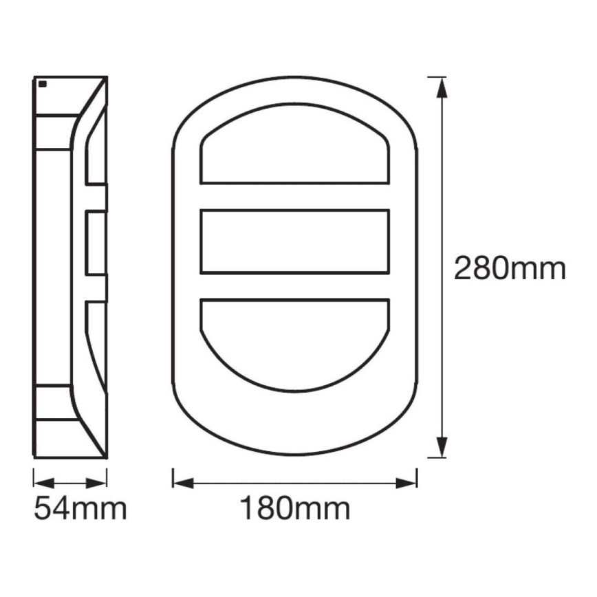 Ledvance - Επιτοίχιο φωτιστικό εξωτερικού χώρου LED PLATE LED/12W/230V IP44