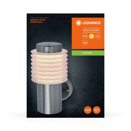 Ledvance - Επιτοίχιο φωτιστικό εξωτερικού χώρου LED ENDURA RONDO LED/9W/230V IP44 χρώμιο