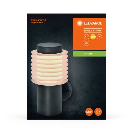 Ledvance - Επιτοίχιο φωτιστικό εξωτερικού χώρου LED ENDURA RONDO LED/9W/230V IP44 ανθρακί