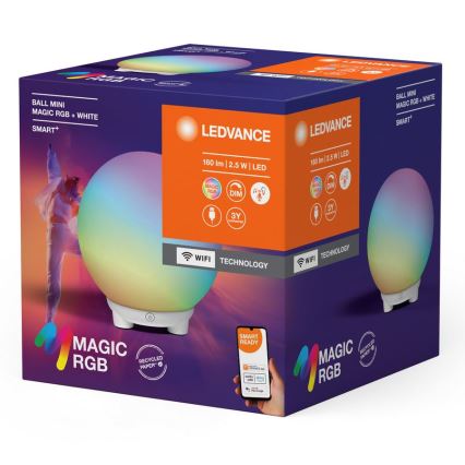 Ledvance - LED RGBW Dimmable επαναφορτιζόμενο επιτραπέζιο φωτιστικό SMART+ MAGIC LED/2,5W/5V 2200-6500K Wi-Fi
