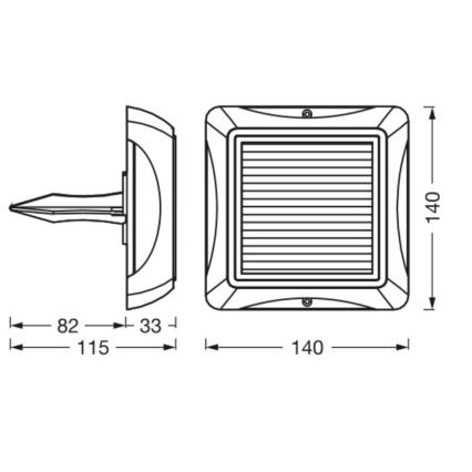 Ledvance - LED Dimming ηλιακό φωτιστικό ENDURA STYLE SOLAR LED/1,2W/3,7V 2000 mAh IP65