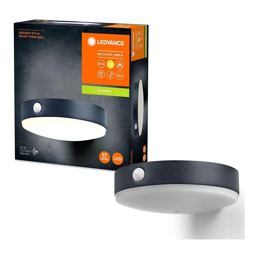 Ledvance - Ηλιακό φωτιστικό τοίχου LED με αισθητήρα ENDURA STYLE LED/6W/3,7V 1420 mAh IP44