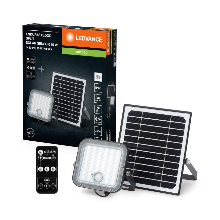 Ledvance - LED Dimming ηλιακός προβολέας με αισθητήρα FLOOD SPLIT LED/10W/7,4V IP65 + τηλεχειριστήριο