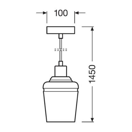 Ledvance - Κρεμαστό φωτιστικό JAR 1xE27/40W/230V πορτοκαλί