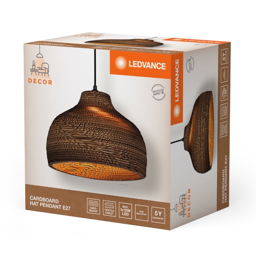 Ledvance - Κρεμαστό φωτιστικό οροφής DECOR CARDBOARD 1xE27/15W/230V διάμετρος 36 cm