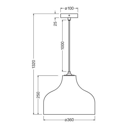 Ledvance - Κρεμαστό φωτιστικό οροφής DECOR CARDBOARD 1xE27/15W/230V διάμετρος 36 cm