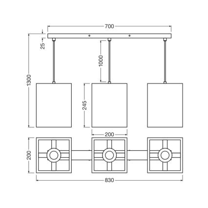 Ledvance - Κρεμαστό φωτιστικό οροφής DECOR CARDBOARD 3xE27/15W/230V