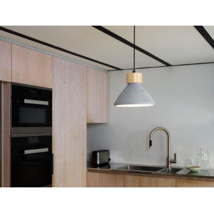Ledvance - Κρεμαστό φωτιστικό οροφής DECOR CONCRETE 1xE27/15W/230V διάμετρος 22 cm τσιμέντο γκρι