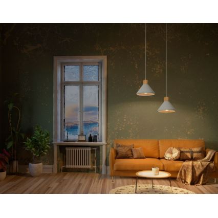 Ledvance - Κρεμαστό φωτιστικό οροφής DECOR CONCRETE 1xE27/15W/230V διάμετρος 22 cm τσιμέντο γκρι