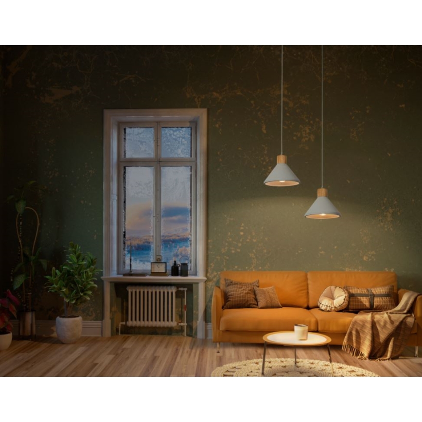 Ledvance - Κρεμαστό φωτιστικό οροφής DECOR CONCRETE 1xE27/15W/230V διάμετρος 22 cm τσιμέντο γκρι