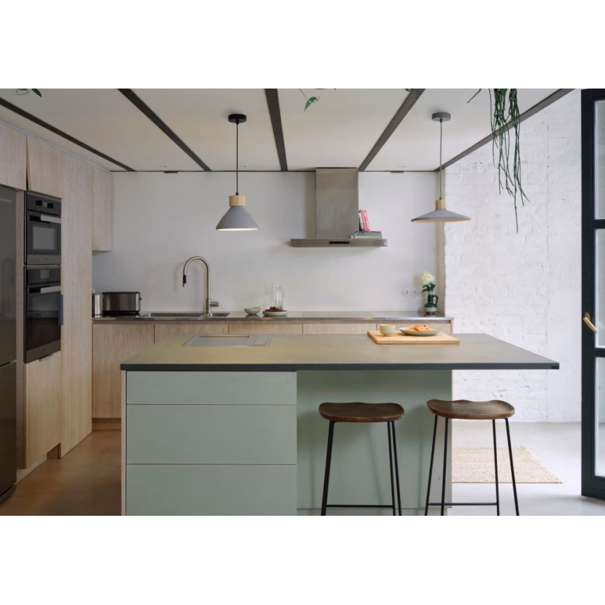 Ledvance - Κρεμαστό φωτιστικό οροφής DECOR CONCRETE 1xE27/15W/230V διάμετρος 22 cm τσιμέντο γκρι