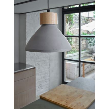 Ledvance - Κρεμαστό φωτιστικό οροφής DECOR CONCRETE 1xE27/15W/230V διάμετρος 22 cm τσιμέντο γκρι