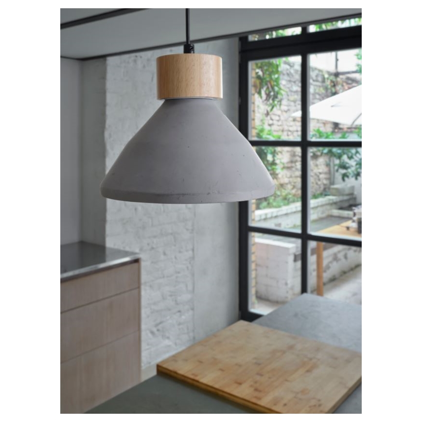 Ledvance - Κρεμαστό φωτιστικό οροφής DECOR CONCRETE 1xE27/15W/230V διάμετρος 22 cm τσιμέντο γκρι