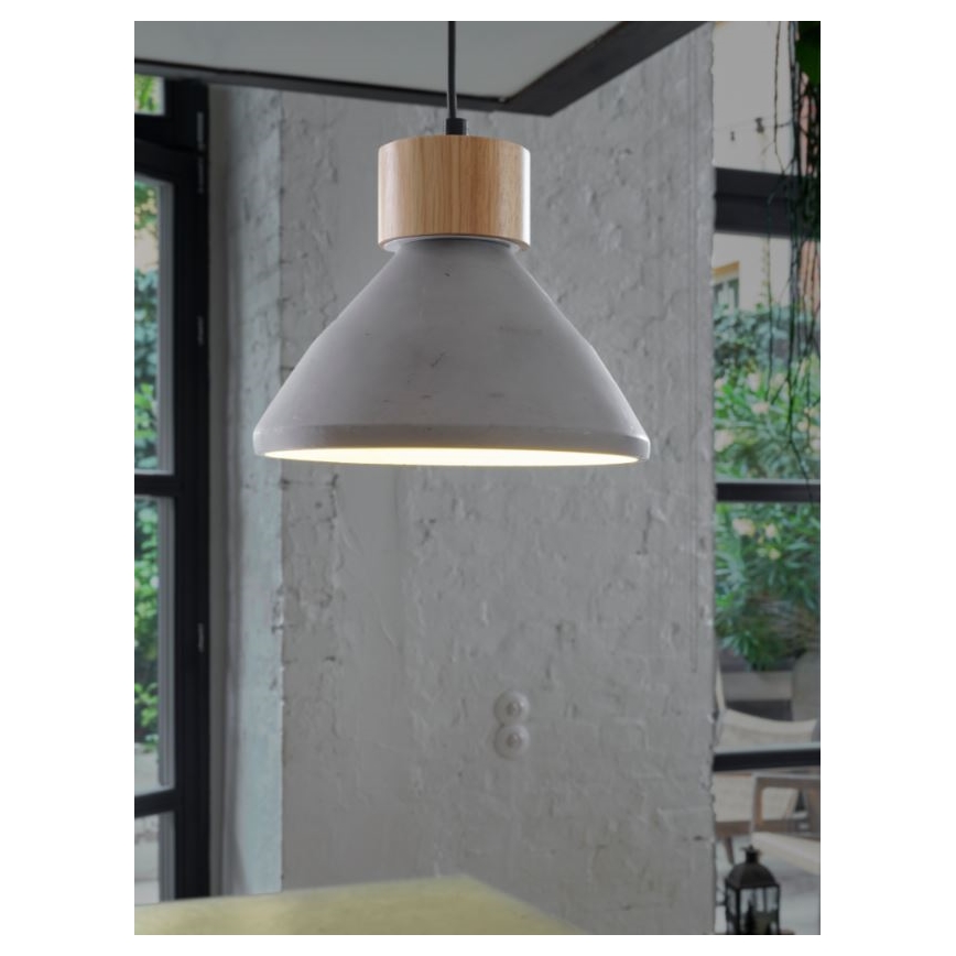 Ledvance - Κρεμαστό φωτιστικό οροφής DECOR CONCRETE 1xE27/15W/230V διάμετρος 22 cm τσιμέντο γκρι