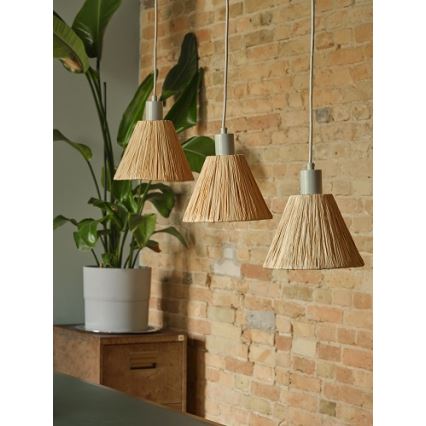 Ledvance - Κρεμαστό φωτιστικό οροφής DECOR RAFFIA 3xE27/15W/230V ίνες raffia