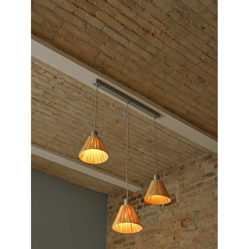 Ledvance - Κρεμαστό φωτιστικό οροφής DECOR RAFFIA 3xE27/15W/230V ίνες raffia