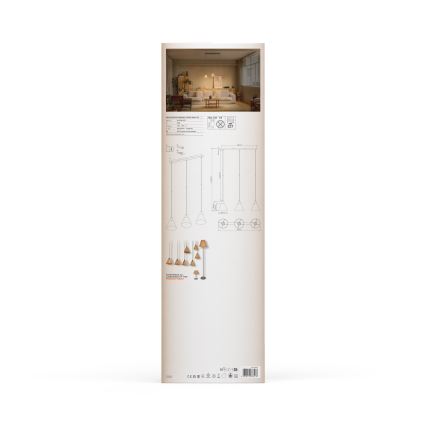 Ledvance - Κρεμαστό φωτιστικό οροφής DECOR RAFFIA 3xE27/15W/230V ίνες raffia