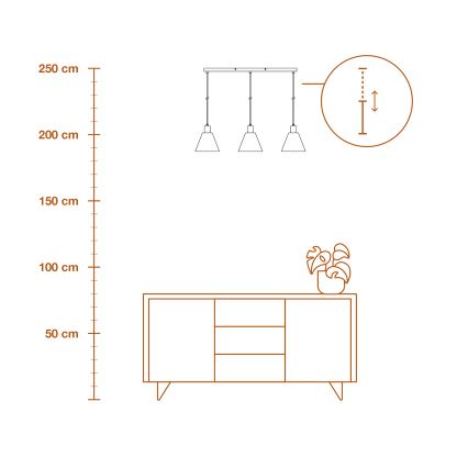 Ledvance - Κρεμαστό φωτιστικό οροφής DECOR RAFFIA 3xE27/15W/230V ίνες raffia