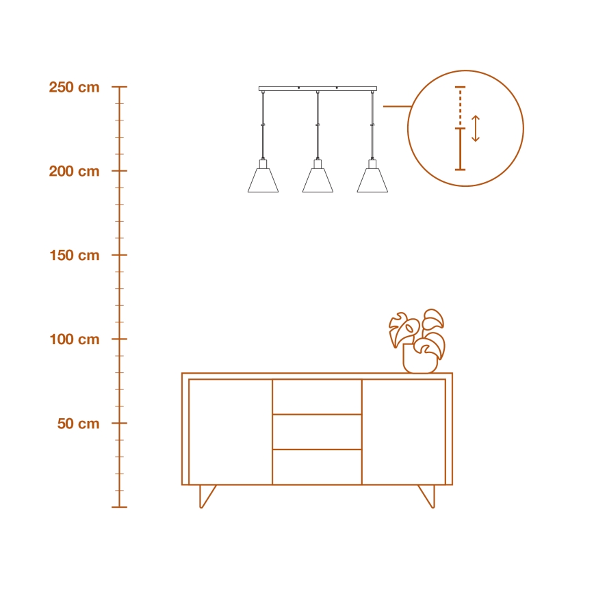 Ledvance - Κρεμαστό φωτιστικό οροφής DECOR RAFFIA 3xE27/15W/230V ίνες raffia