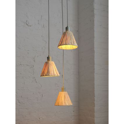 Ledvance - Κρεμαστό φωτιστικό οροφής DECOR RAFFIA 3xE27/15W/230V ίνες raffia