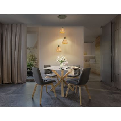 Ledvance - Κρεμαστό φωτιστικό οροφής DECOR RAFFIA 3xE27/15W/230V ίνες raffia