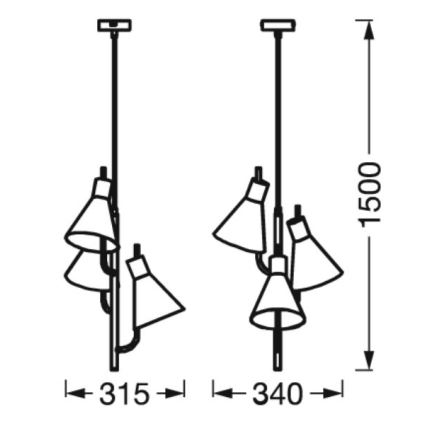 Ledvance -  Κρεμαστό φωτιστικό οροφής LED DECOR TOKIO 3xLED/4,6W/230V