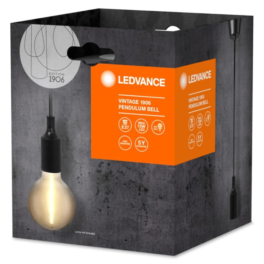 Ledvance - Κρεμαστό φωτιστικό οροφής PENDULUM BELL 1xE27/15W/230V μαύρο