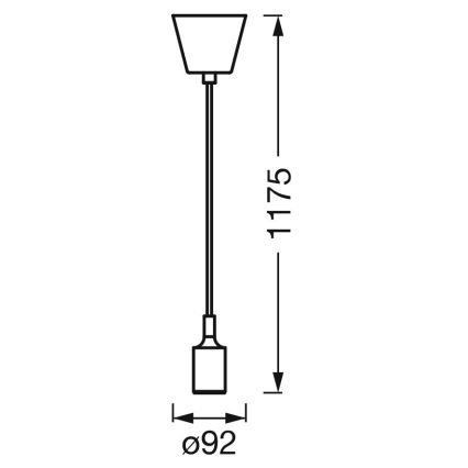 Ledvance - Κρεμαστό φωτιστικό οροφής PENDULUM BELL 1xE27/15W/230V μαύρο