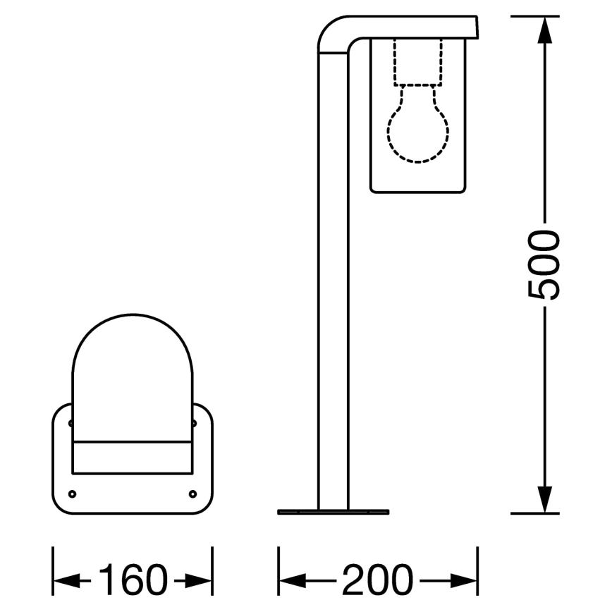 Ledvance - Λάμπα εξωτερικού χώρου CASCADE 1xE27/25W/230V IP44 50 cm