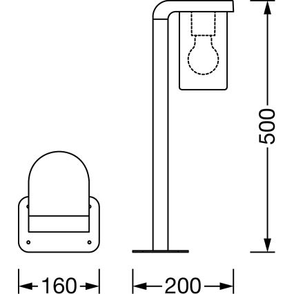 Ledvance - Λάμπα εξωτερικού χώρου CASCADE 1xE27/25W/230V IP44 50 cm